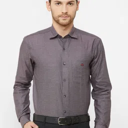 Donzell Men Brown Comfort Regular Fit Self Design Formal Shirt-picture-32