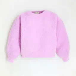 Cherry Crumble By Nitt Hyman Kids Pink Loose Fit Full Sleeves Sweater-picture-29