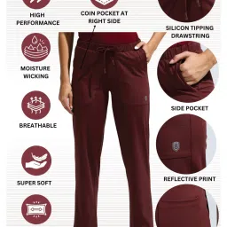 DOMIN8 Women Brown Functional Multi-Pocket Super Stretchable Wrinkle Resistant Trackpant image 4