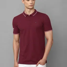 Louis Philippe Jeans Maroon Cotton Slim Fit Polo T-Shirt-picture-28