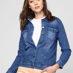 StyleStone Women Blue Solid Denim Jacket-picture-14