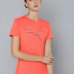 Puma Women Orange Brand Logo Printed Round-Neck Sports Regular Fit T-shirt-picture-10