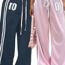 CLOTHINA Women Striped Loose Fit Trousers-picture-16