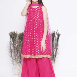 Little Bansi Pink Cotton Embroidered Kurta Set-picture-38