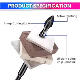 amicitools Amici Tools Masonry Drill Bits Set Triangle Bit Tungsten Carbide Hex Shank Black, 0130FB8BOPF (Set of 5) image 3