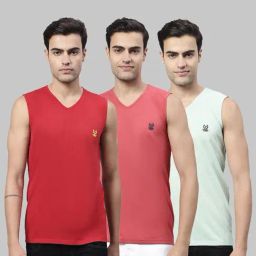 Vimal Jonney Multicolor Regular Fit Sleeveless Lounge T-Shirt - Pack of 3-picture-44