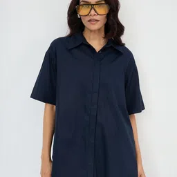 FEMMELLA Women Shirt Collar Shirt Mini Dress image 2