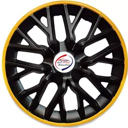 Auto Pearl gBY26 R13  33.02 cm (13 Inch) Press Type Wheel Hubcap with Retention Ring Glossy GTR Black Yellow Wheel Cover for Maruti Wagon R LXI Petrol (Set of 4)-picture-15