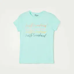 Fame Forever by Lifestyle Kids Aqua Blue Cotton Printed T-Shirt-picture-26