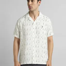 Simon Carter London White Regular Fit Printed Shirt-image-95