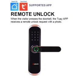 GOLENS Premium Digital Door Lock 5 Way To Unlock Biometric Black Bronze Finish, X3 image 4