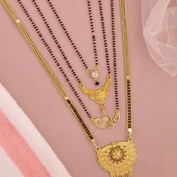 Bhanu diam Gold-Plated Brass Mangalsutra-picture-29