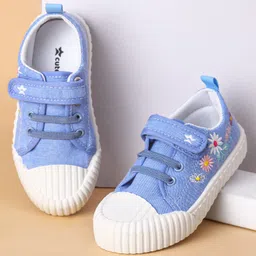Cute Walk by Babyhug Casual Shoes with Velcro Closure & Floral Embroidery - Blue-picture-11