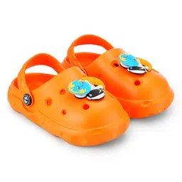 HOPPA SWEDEN Perforated Clogs With Astronaut Charms - Orange-picture-13