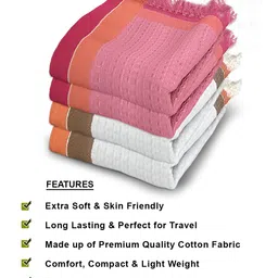 Athom Living 100% Premium Cotton Waffle Border Bath Towels Pack Of 4 - Multicolor image 3