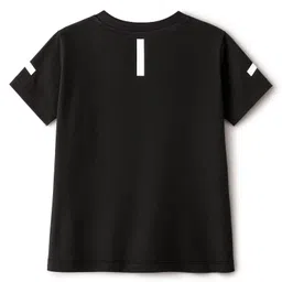 Pine Kids Cotton Knit Half Sleeves T-Shirt & Joggers Set With Future Print - Black image 3