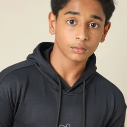 Technosport Knit Full Sleeves Run Text Printed Breathable & Warm Slim Fit Hooded Sports Sweatshirt - Black & Green image 5