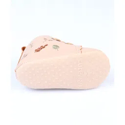 Cute Walk by Babyhug Slip On Booties With Leaf Embroidery - Khakhi image 5