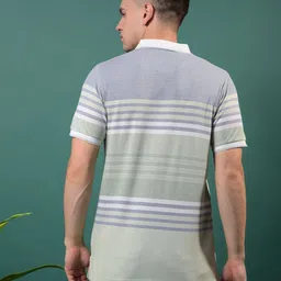 COBB Striped Polo Collar Cotton T-shirt image 5