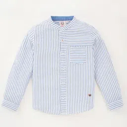 Ed-a-Mamma Kids Blue Striped Full Sleeves Shirt-picture-14