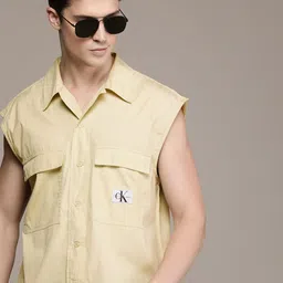 Calvin Klein Jeans Relaxed Fit Sleeveless Opaque Casual Shirt image 1