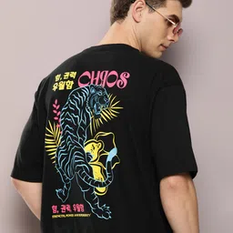 Kook N Keech Pure Cotton Graphic Printed Drop-Shoulder Sleeves Oversized T-shirt-picture-41