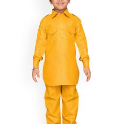 Aj DEZInES Boys Yellow Solid Kurta with Salwar-picture-40