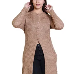 Varenyam Women Self Design Longline Cardigan-image-92