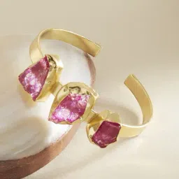 Zaveri Pearls Pink Druzy Stones Contemporary Designer Cuffs Bracelet - ZPFK13741-image-63