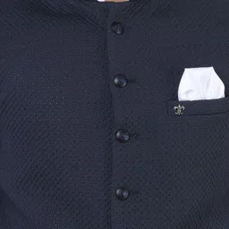 Crimsoune Club Navy Self-Design Nehru Jacket image 3