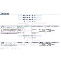 Airtac SDA Series Pneumatic Compact Cylinder with Non-Magnetic Double Acting 80 mm Bore Dia. 50 mm Stroke Length image 3
