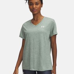 UNDER ARMOUR Brand Logo Detail V-Neck Twist Effect Loose Fit Tech Training T-shirt-picture-11