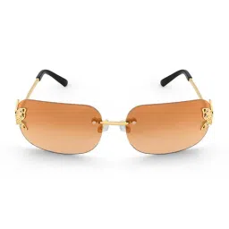 Joker & WItch Brown Gradient Rectangular Sunglasses for Women image 4