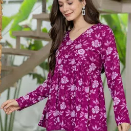 BAESD Floral Print Empire Top image 2