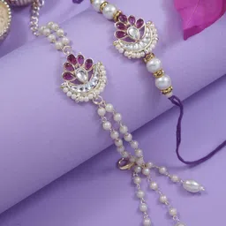 I Jewels Kundan-Studded & Beaded Rakhis-picture-31