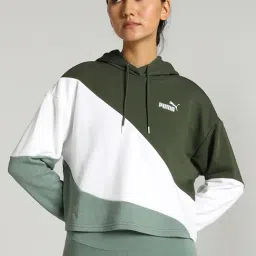 Puma Green Cotton Color-Block Sports Hoodie-picture-32