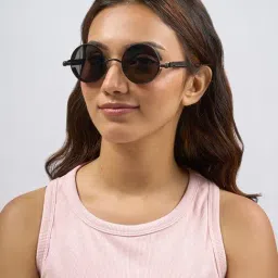 Joker & WItch Black UV Protection Round Unisex Sunglasses-picture-24