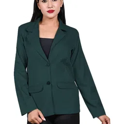 Naida Women Dark Green Solid Formal Single-Breasted Blazer-picture-33