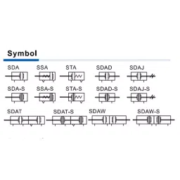 Airtac SDA Series Pneumatic Compact Cylinder with Non-Magnetic Double Acting 80 mm Bore Dia. 50 mm Stroke Length image 4