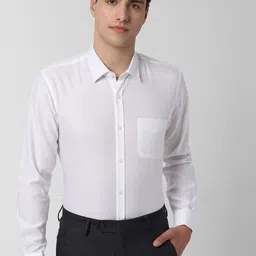 Peter England Men White Regular Fit Self Design Formal Shirt-picture-39