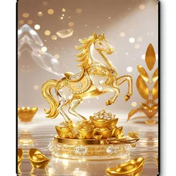 Myntra Elegant Homes White & Gold-Toned Horse Success Wall Art-picture-24
