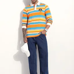 Difference of Opinion Men Striped Polo Collar T-shirt image 2