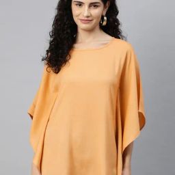 Cottinfab Light Orange Cotton Regular Fit Kaftan Top-picture-22