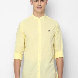 Allen Solly Men Yellow Pure Cotton Slim Fit Casual Shirt-picture-28