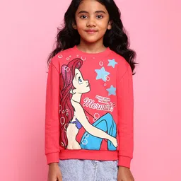 Bonkids Disney Princess Featuring Full Sleeves Little Mermaid Ariel Printed Sweatshirt - Peach-picture-19