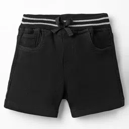 Babyhug Mid Thigh Denim Washed Shorts - Black-picture-18