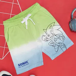 Pantaloons Junior Cotton Knit Sonic The Hedgehog Featuring Character Printed Shorts - Multi Colour-picture-21