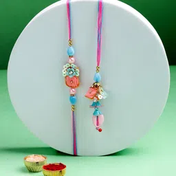 ADIVA Set Of 2 Rakhi With Roli Chawal & Greetings Card-picture-39