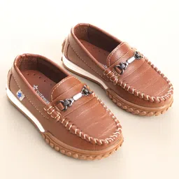 Cute Walk by Babyhug Slip On Formal & Party Wear Shoes with Metal Applique - Brown image 2
