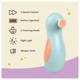 Bubsie Easy Peasy 2 IN 1 Electric Nail Trimmer with 6 Trimming Heads and Storage Box - Blue image 3